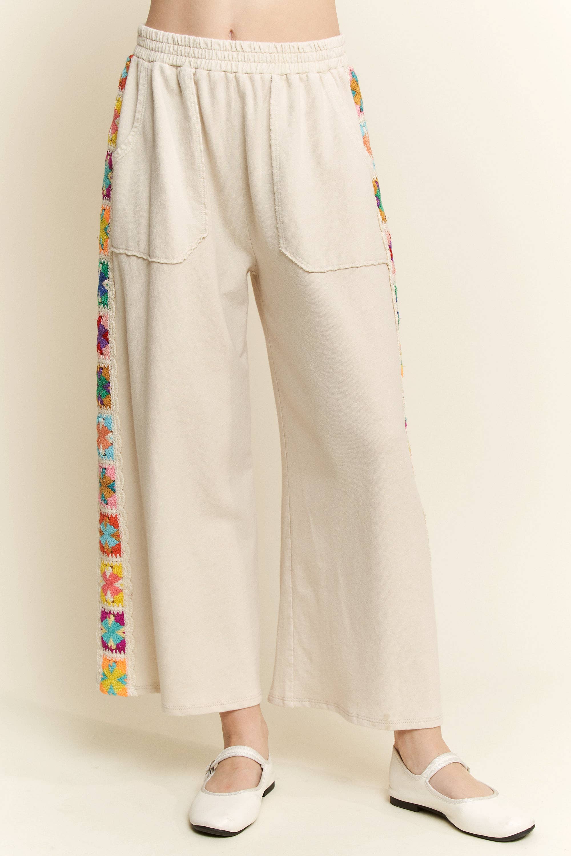 ANTOINETTE Crochet SidePanel MineralWash Pant