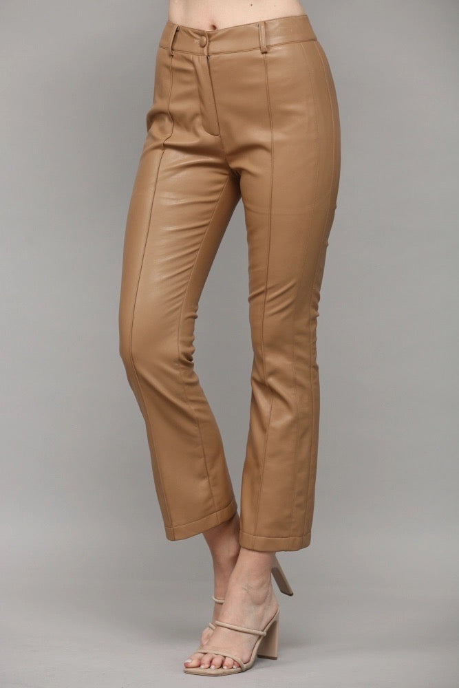VIXEN Faux Leather Pintuck Pant