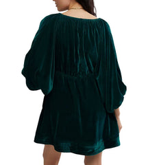 FREE PEOPLE V-Neck PORTIA Velvet Mini Dress