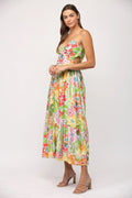 DESERT FloralPrint Cutout Midi Dress