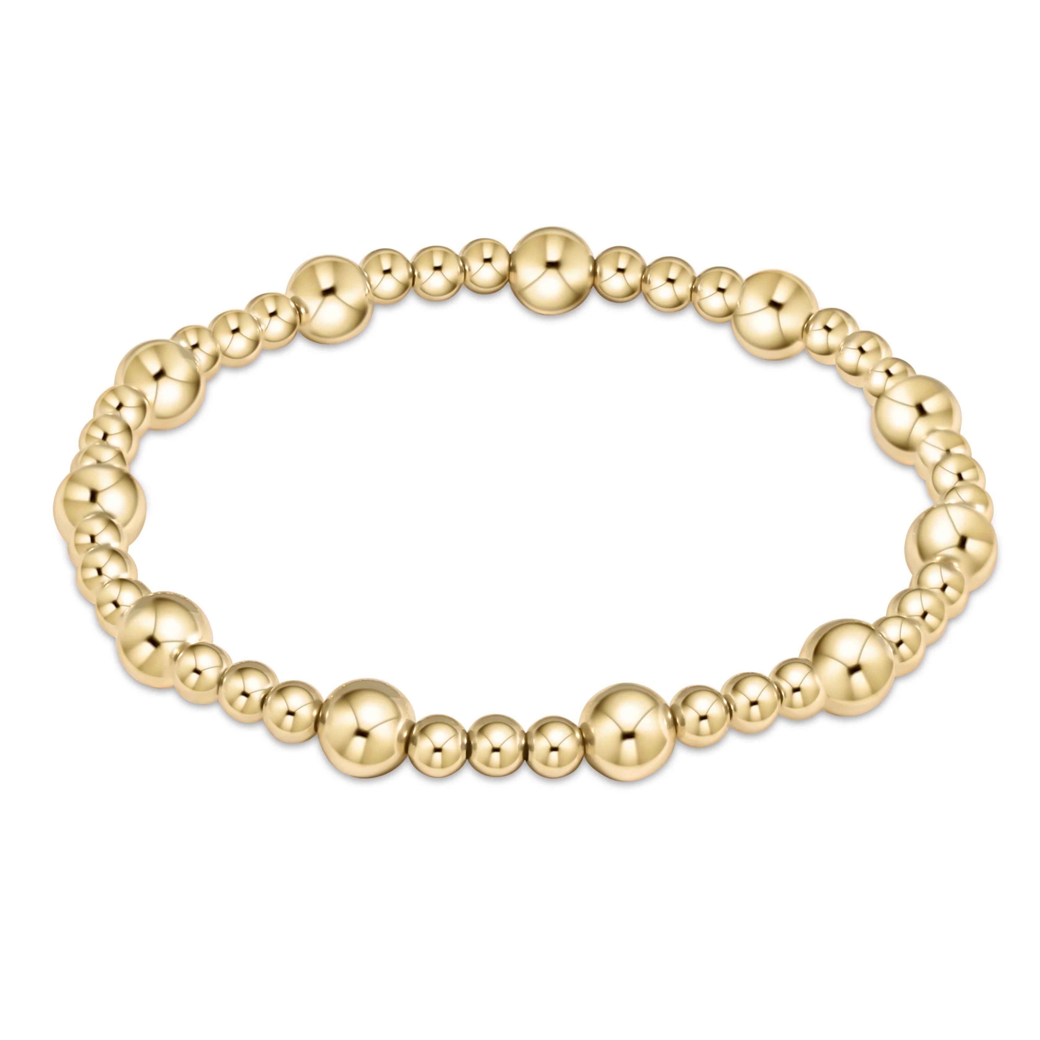 ENEWTON Classic Sincerity pattern 6mm bead bracelet - gold