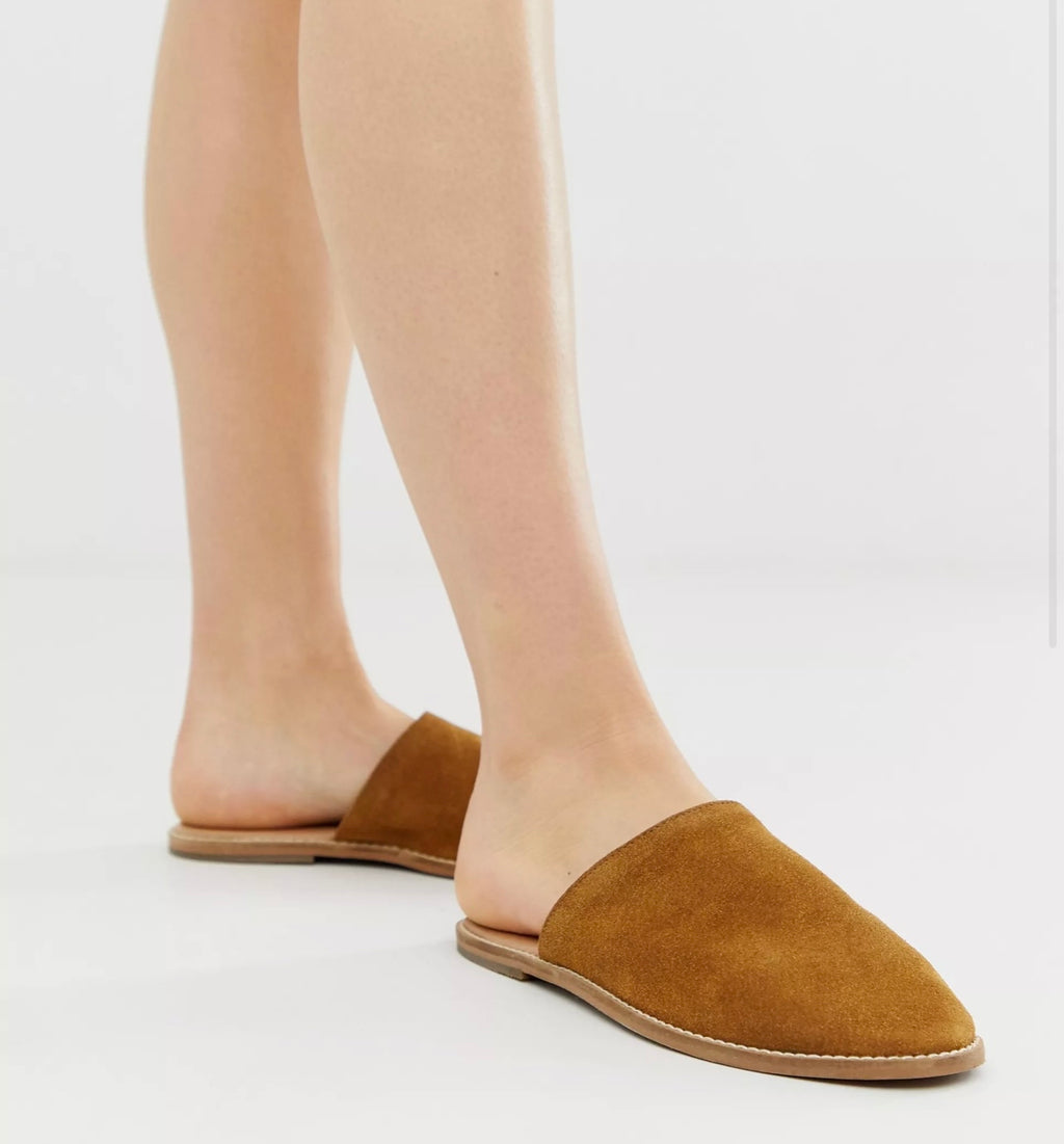 FREE PEOPLE Suede CORONADA Slip On Flat Mule Shoes