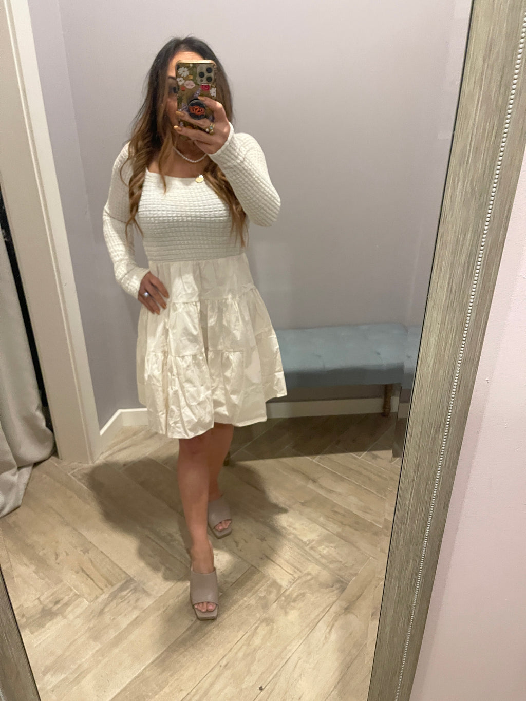 AUREUM Square Neck SACRED Smock Dress