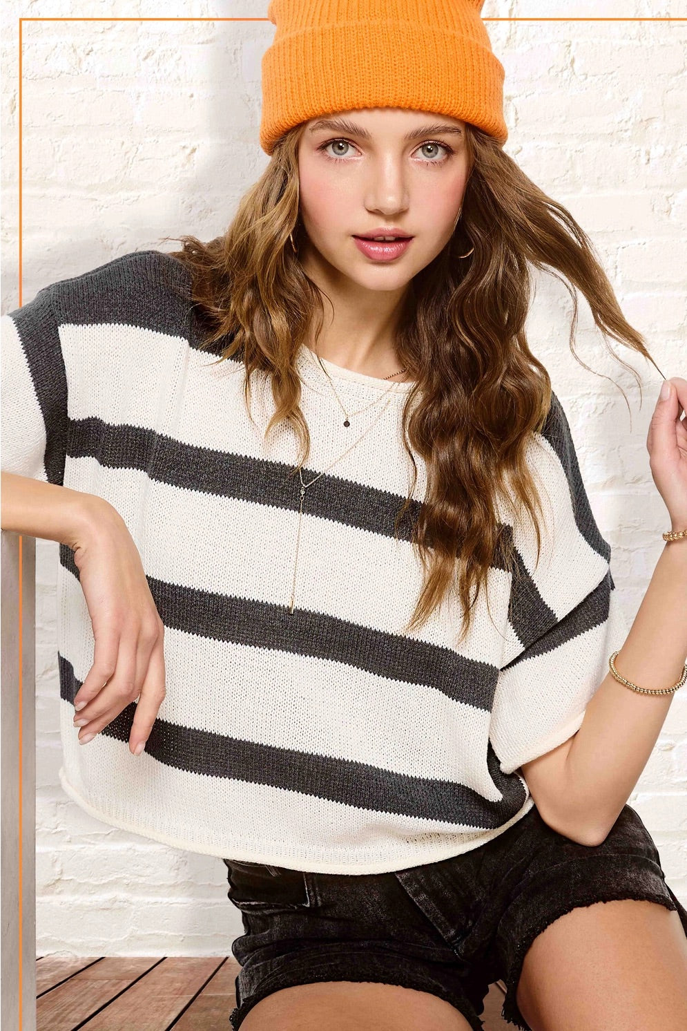 FLIGHT Stripe Boxy Knit Top