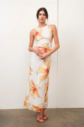 PRETTY GARBAGE Mesh DASHING Floral Maxi Dress