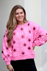 QUEEN OF SPARKLES Sequin NURSE Allover Sweatshirt