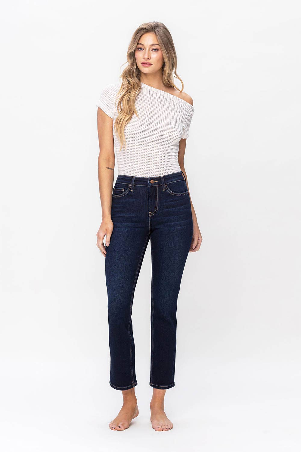 VERVET by Flying Monkey JEANNE HiRise Ankle Slim Straight Leg Jean