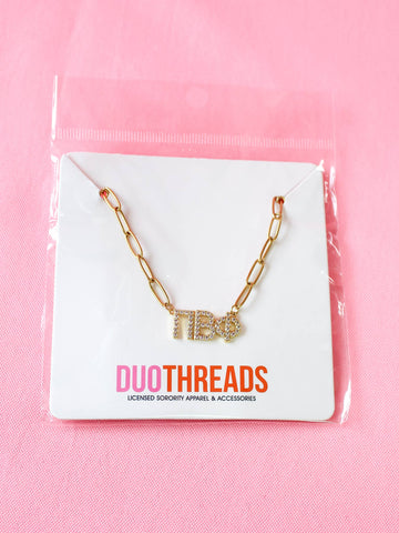 Rhinestone Sorority Necklace: PI BETA PHI