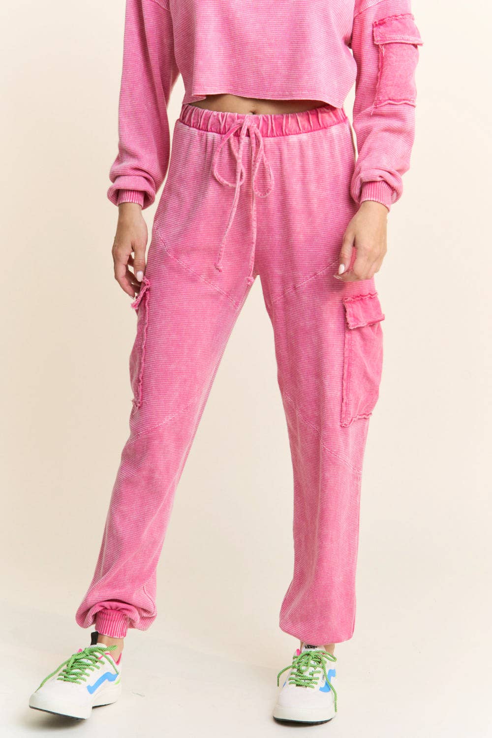 NEXT LEVEL Waffle Mineral Wash CargoPocket Joggers