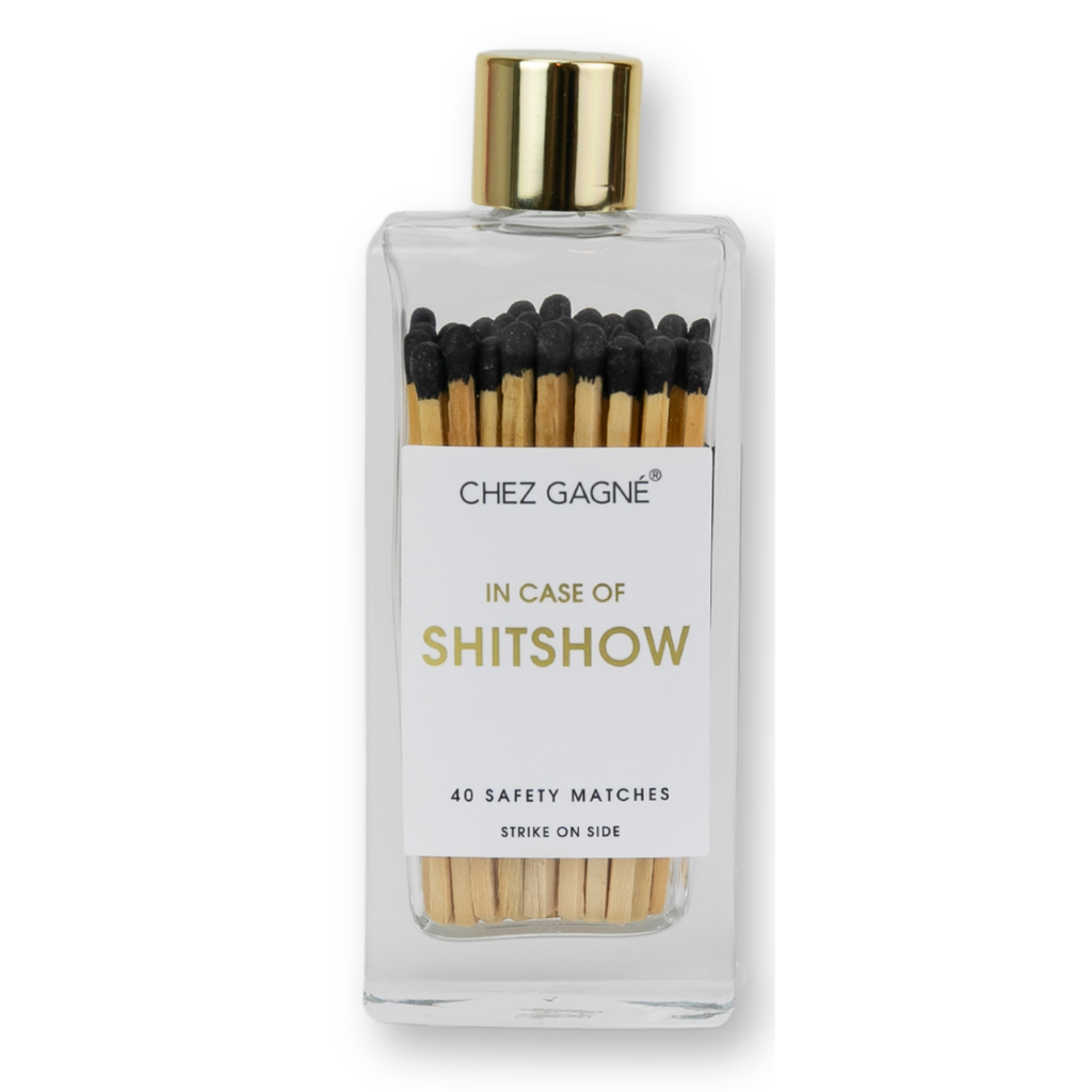 IN CASE OF SHITSHOW Matches - Glass Bottle Matchsticks - Black
