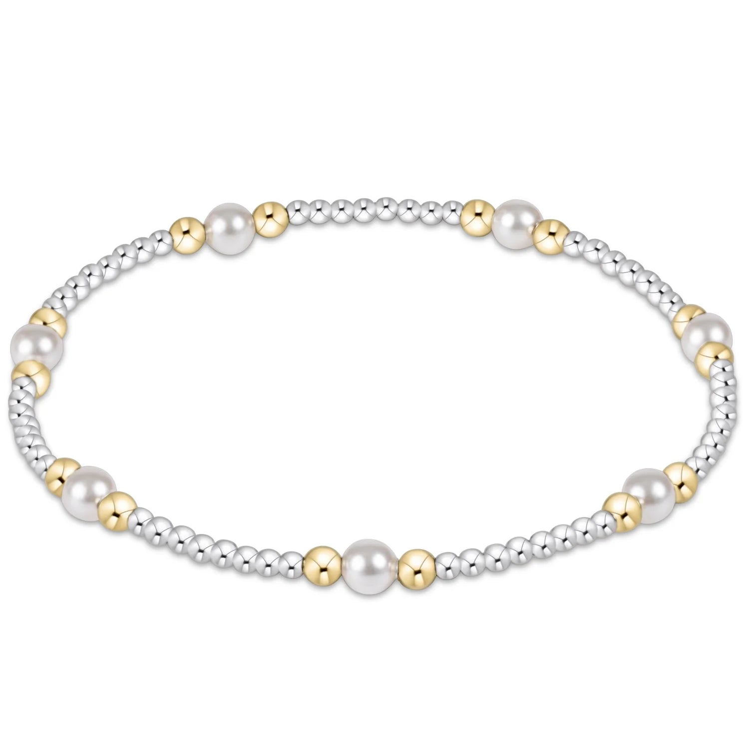 ENEWTON Classic PURPOSE Pattern 4mm PEARL Bead Bracelet - Mixed Metal