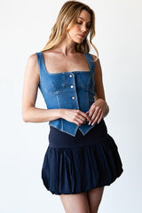 VAL StretchDenim Corset Vest Top