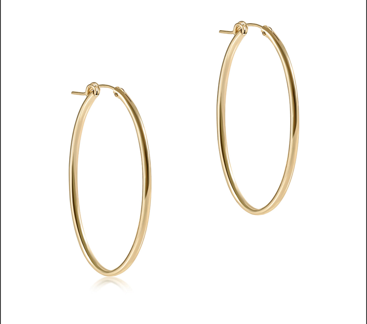 ENewton Oval Gold 2” Hoop Earring -Smooth