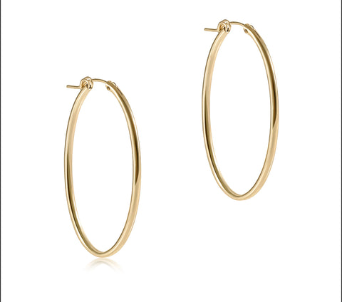 ENewton Oval Gold 2” Hoop Earring -Smooth