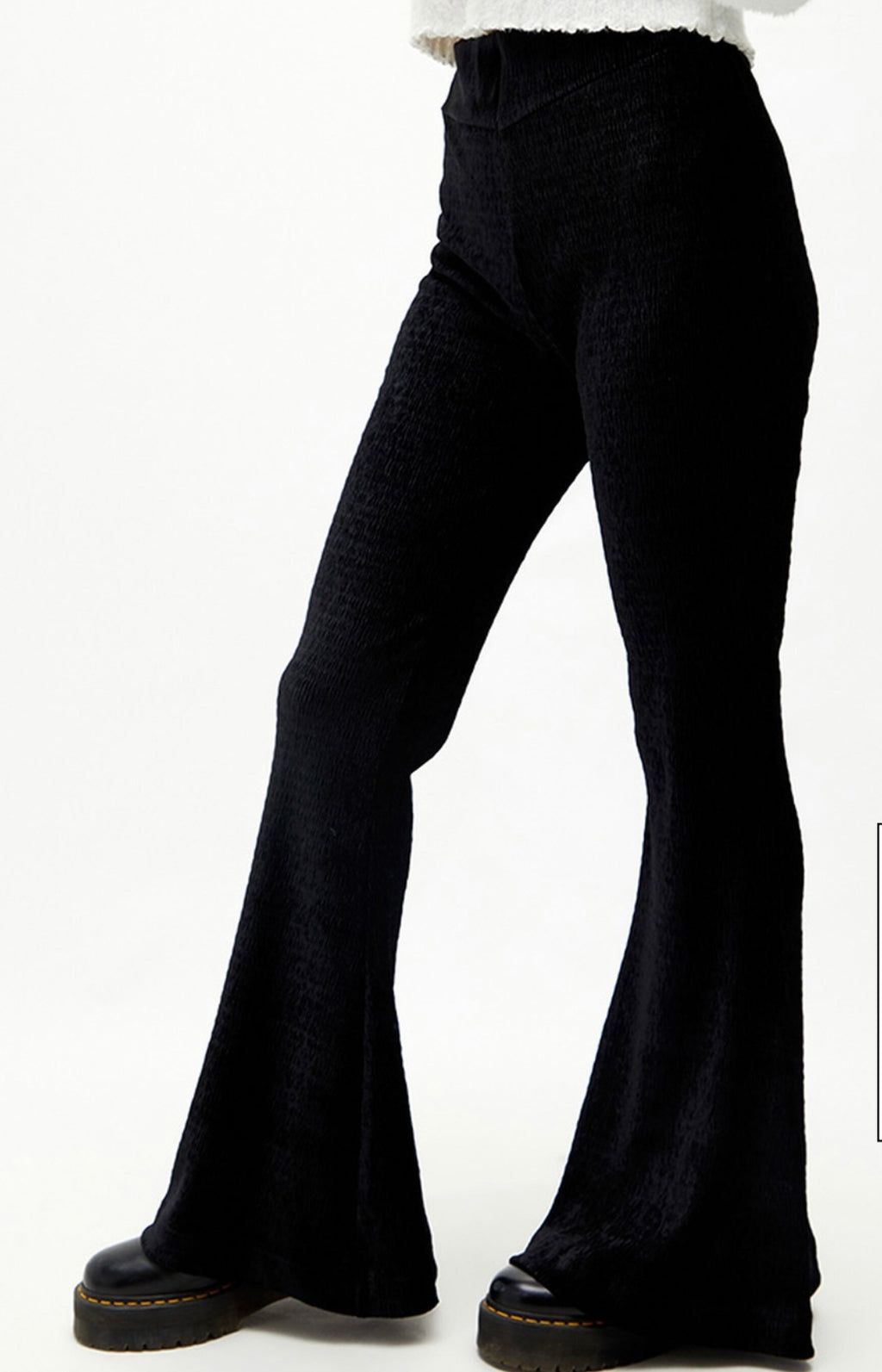 FREE PEOPLE Velvet SO CHARMING Ribbed Pullon Flare Pant
