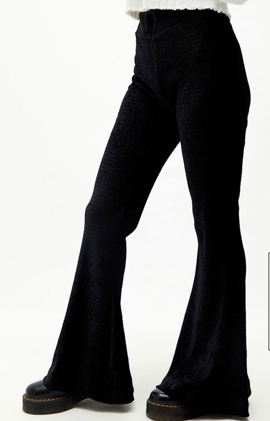 FREE PEOPLE Velvet SO CHARMING Ribbed Pullon Flare Pant