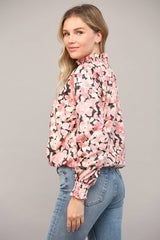 USHER Floral BubbleHem WaistCrop Top