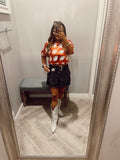 WD Sequin FOOTBALLS Crop Top