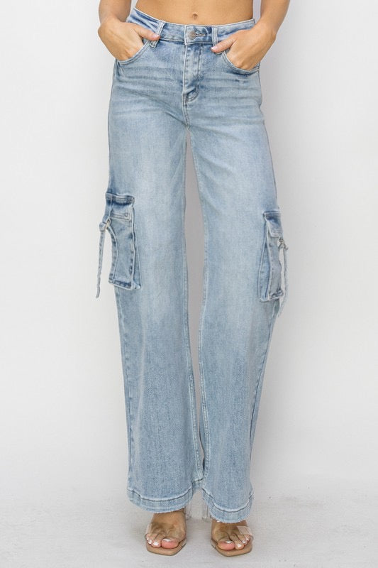 CYNTHIA HiRise Cargo WideLeg Jean
