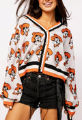 QUEEN OF SPARKLES Licensed Knit OK STATE MASCOT Rhinestone Cardigan