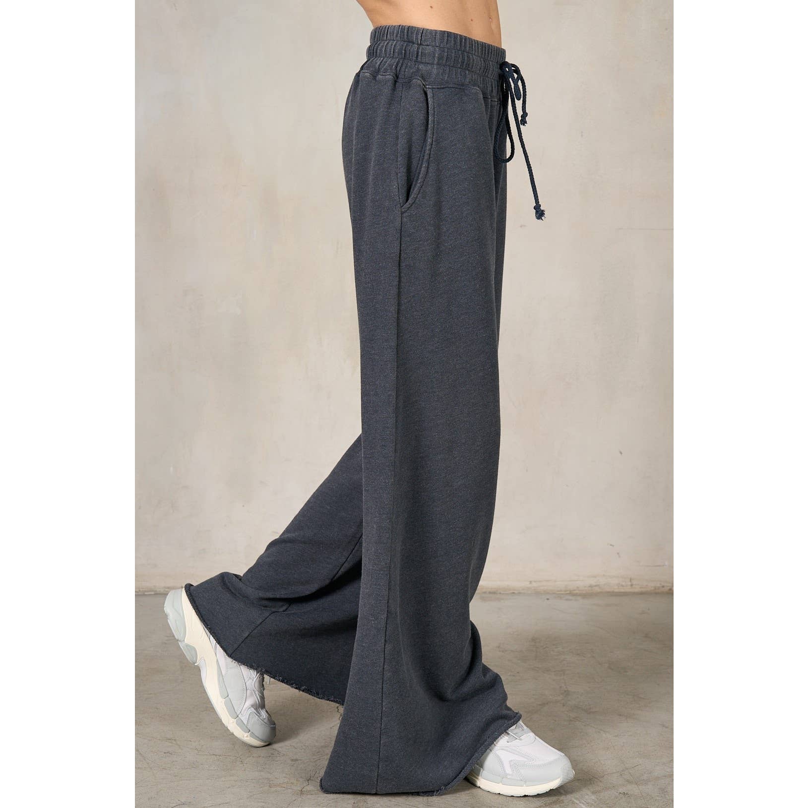 Matching Rib Wide Oversize Sweatpants: HUNTER GREEN / L