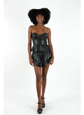 MEET ME IN SANTORINI Vegan Leather KATE Corset Top￼