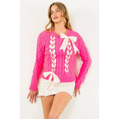 LOCKE Ribbon Detail Knit Sweater Top