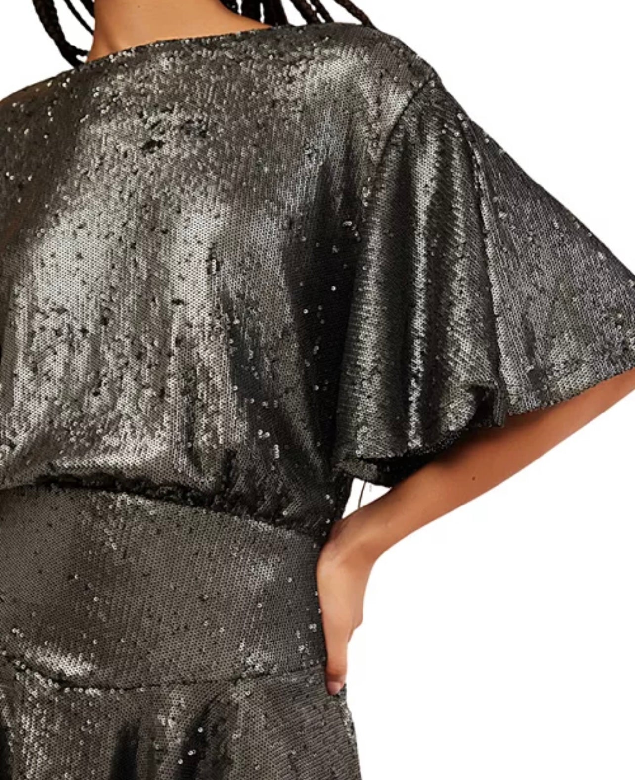 free people silver sequin dress Free People x Intimately FP Disco Fever Mini Slip In Silver Combo in Silver Combo