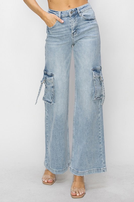 CYNTHIA HiRise Cargo WideLeg Jean