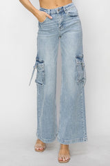 CYNTHIA HiRise Cargo WideLeg Jean