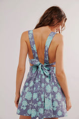 FREE PEOPLE Print MEET ME IN MAUI Mini Dress