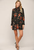 *FORESEE Lurex Floral High-Neck Midi Dress