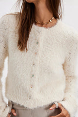 FREE PEOPLE FuzzyKnit CELESTE JewelButton Cardigan