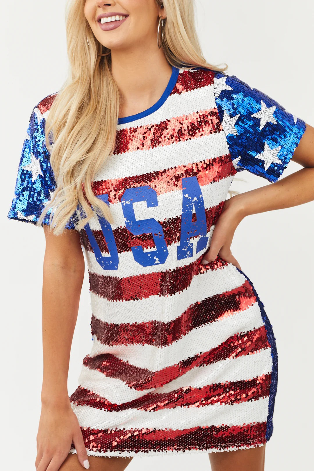PATRIOT Sequin Flag Dress