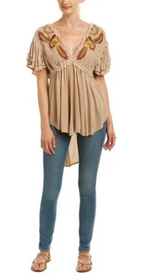 *FREE PEOPLE Embroidered FIESTA NUEVA Tunic Top
