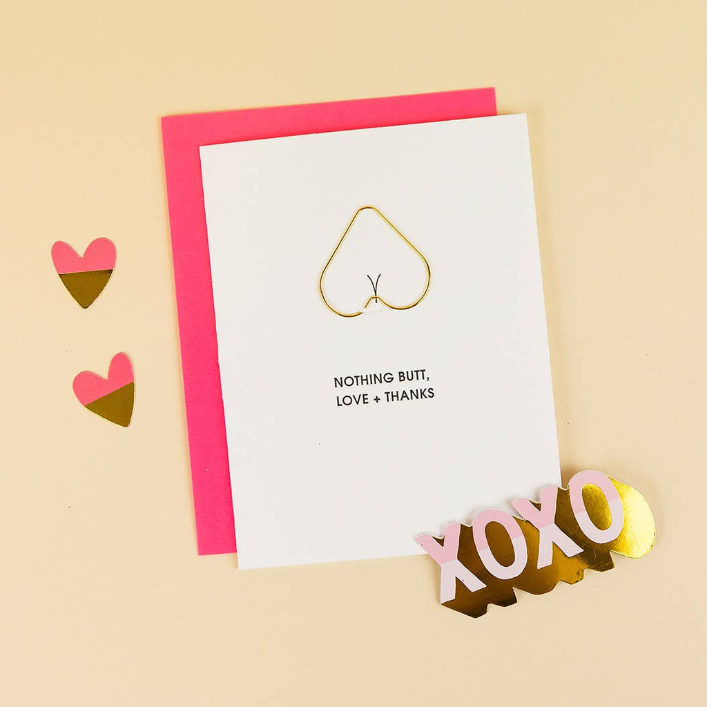 CG Nothing Butt Love & Thanks Heart Paper Clip Letterpress Card