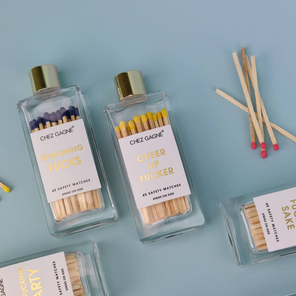 CG Remaining Fucks Matches - Glass Bottle Matchsticks - Blue