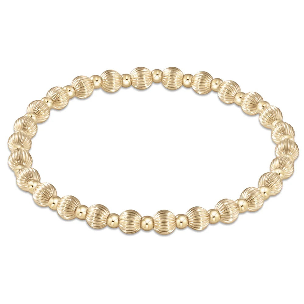 ENEWTON 5mm DIGNITY GRATEFUL Pattern Bead Bracelet-Gold