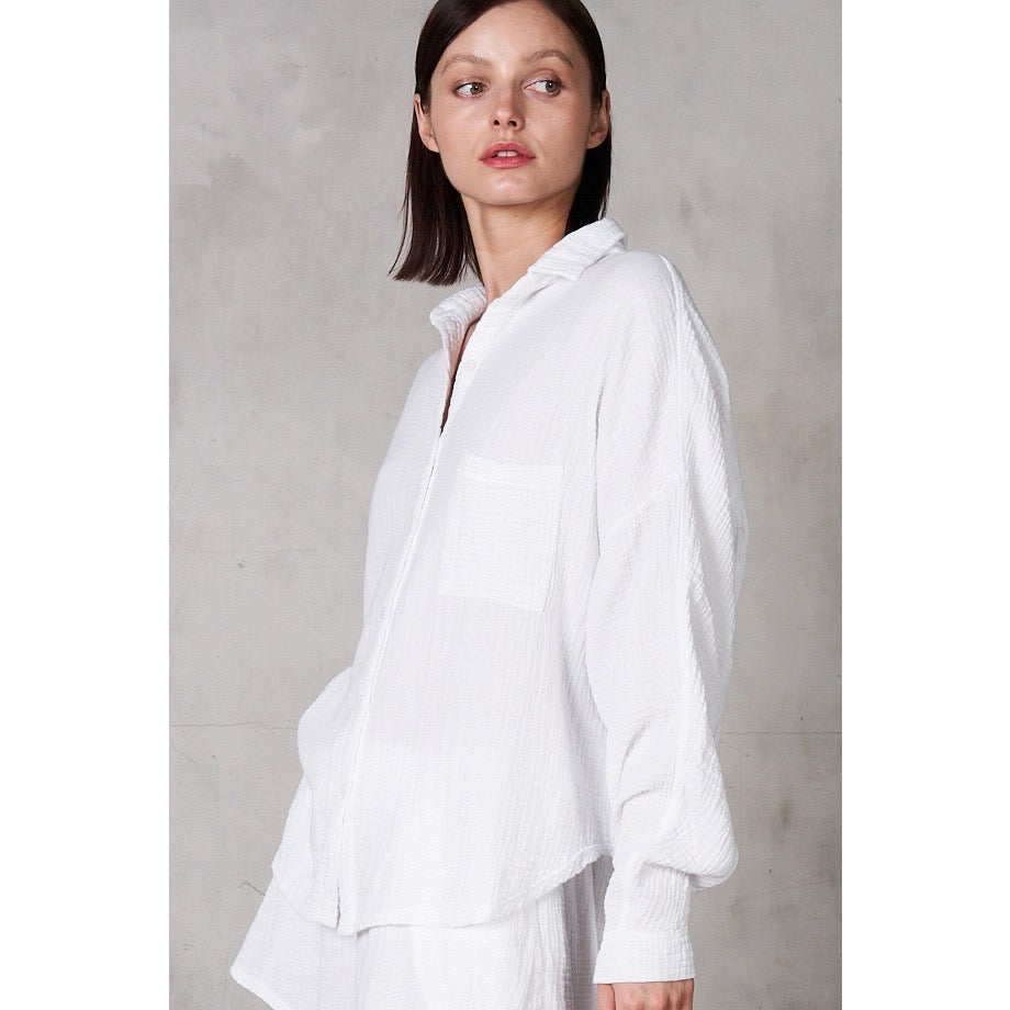 STARRY EYED DoubleGaze MineralWash ButtonDown Top
