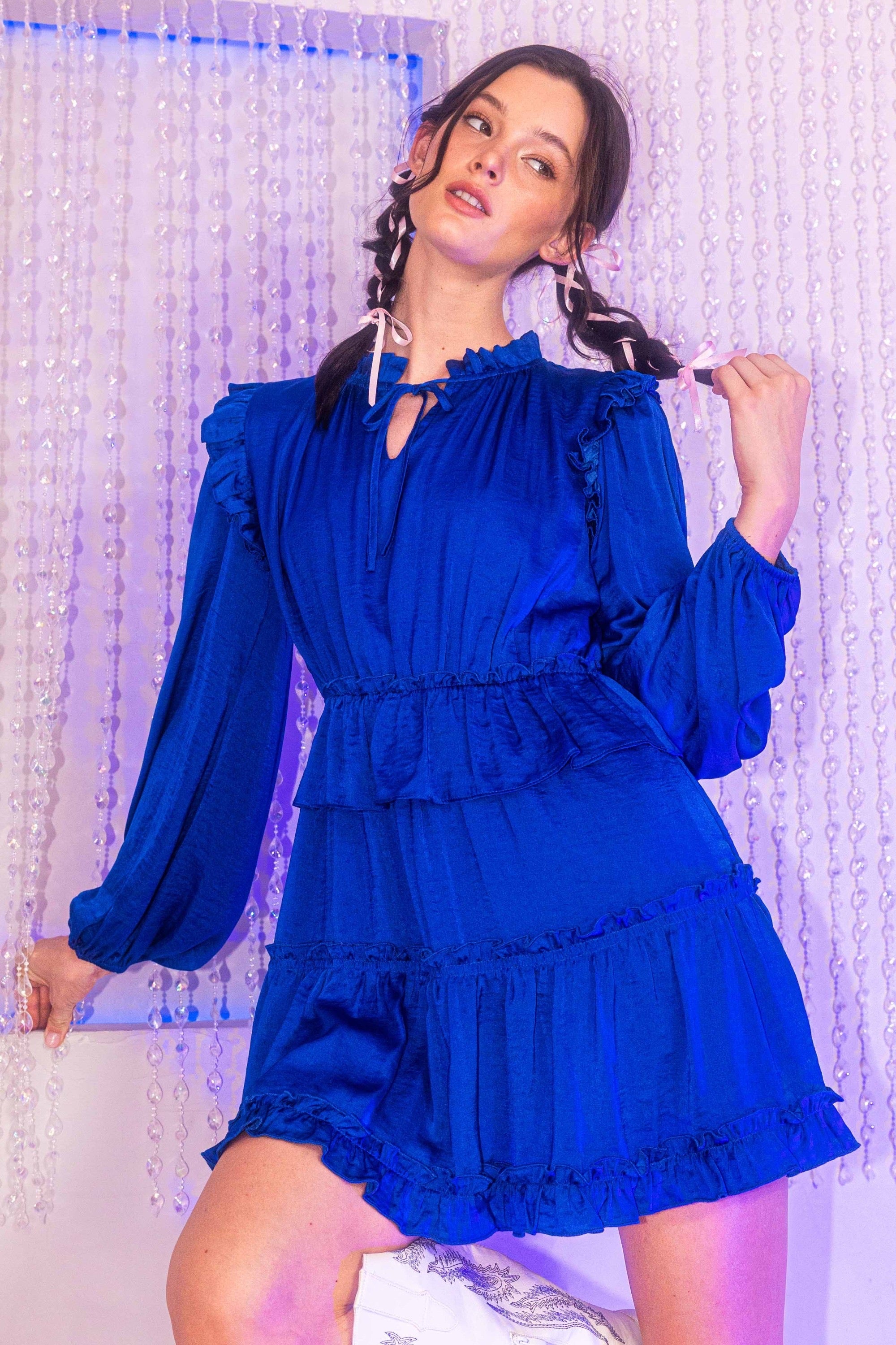 FACTOR Ruffle TieNeck Tier Dress