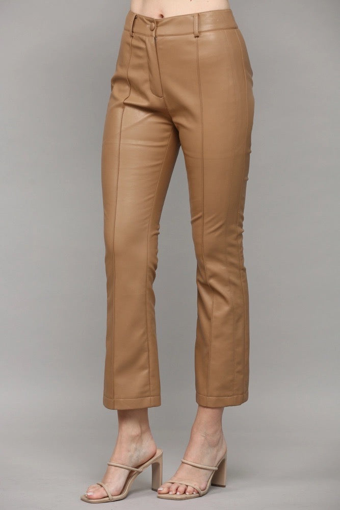 VIXEN Faux Leather Pintuck Pant