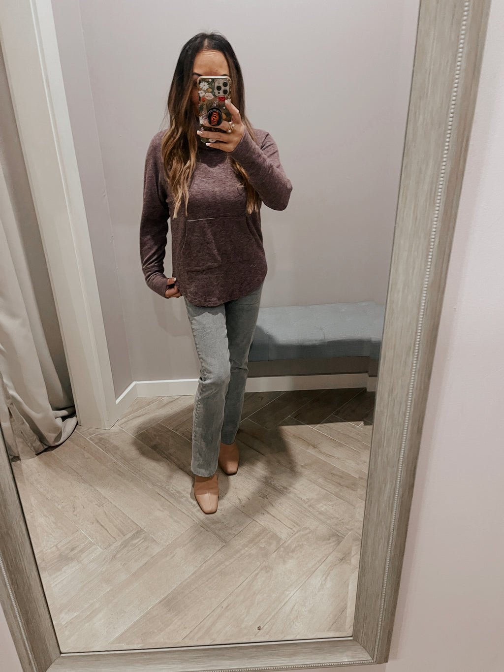 *BOBI Cozy BOSTWICK Heather Knit Funnel Neck Pullover