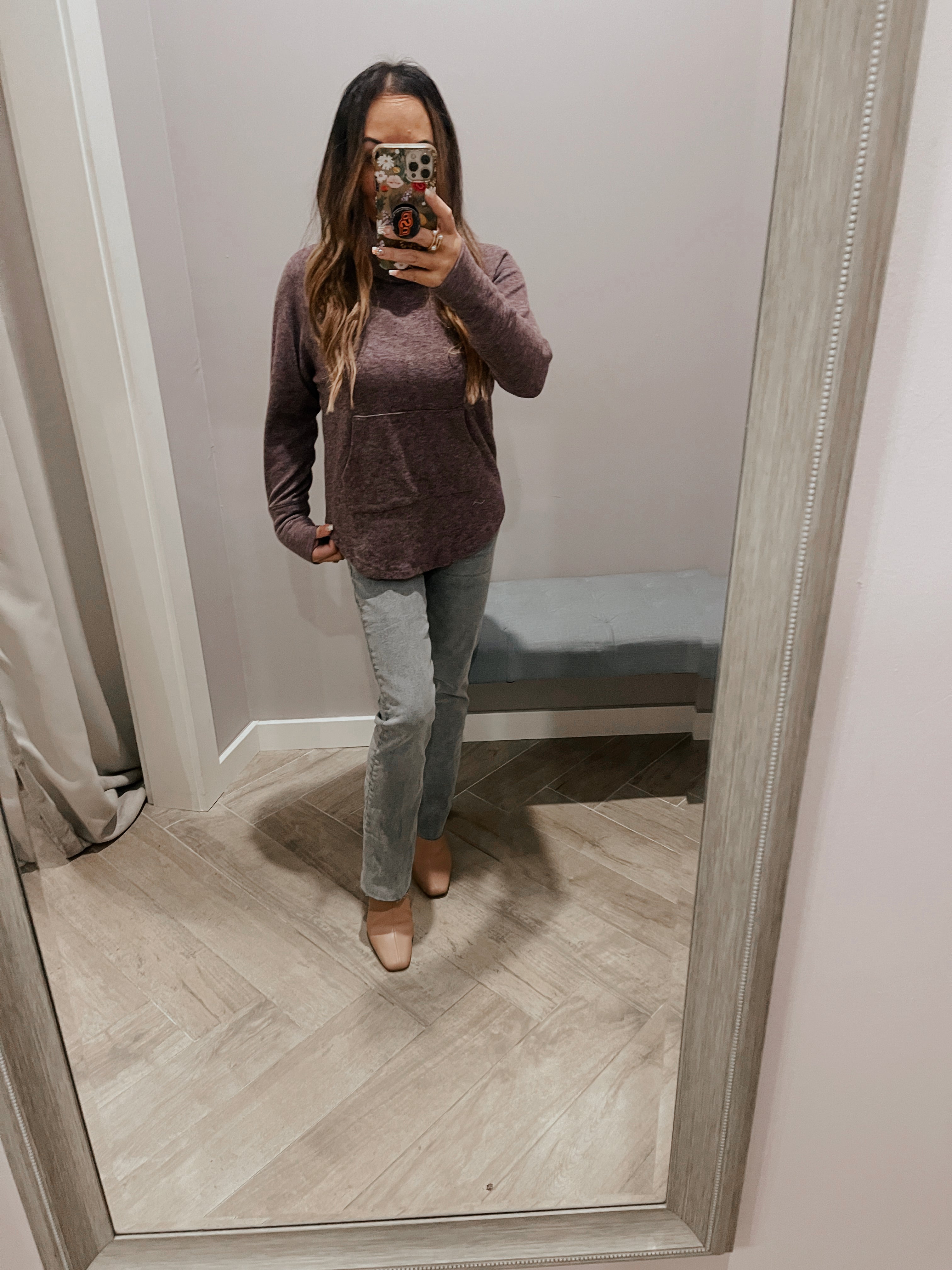 *BOBI Cozy BOSTWICK Heather Knit Funnel Neck Pullover