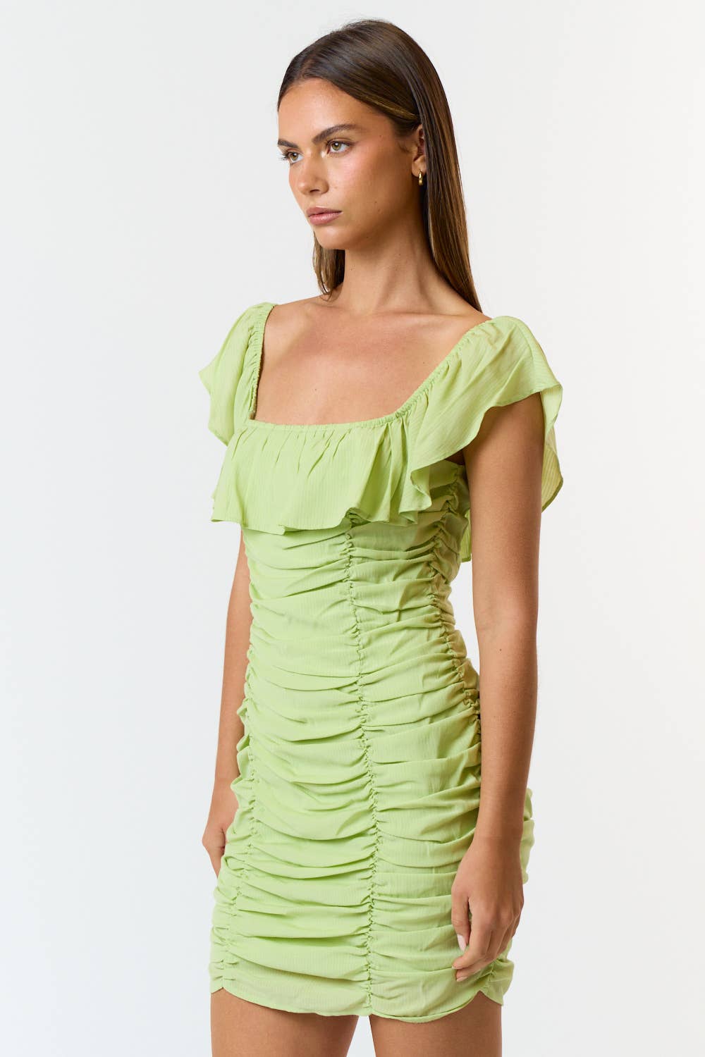 LIFETIME Ruche Ruffle Woven Dress