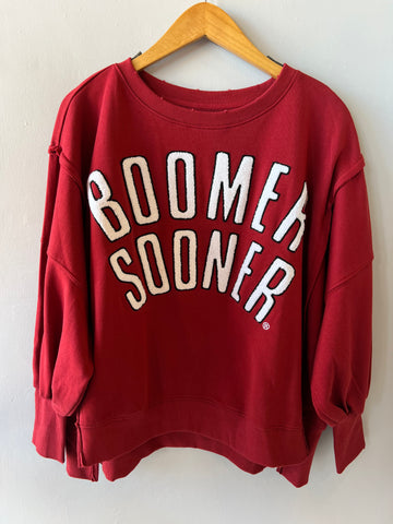 STADIUM Oklahoma BOOMER SOONER Chenille Sweatshirt