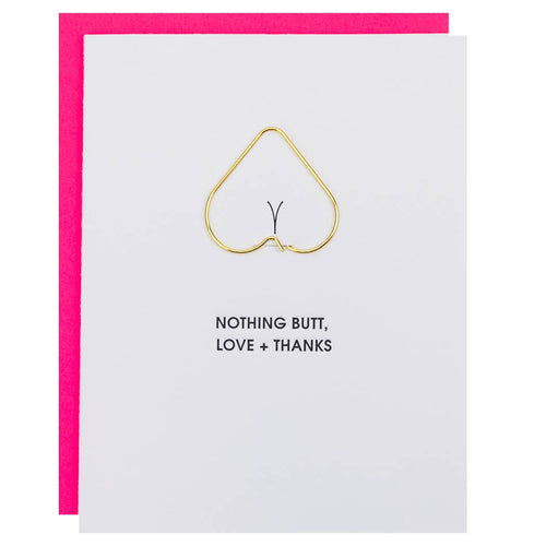 CG Nothing Butt Love & Thanks Heart Paper Clip Letterpress Card