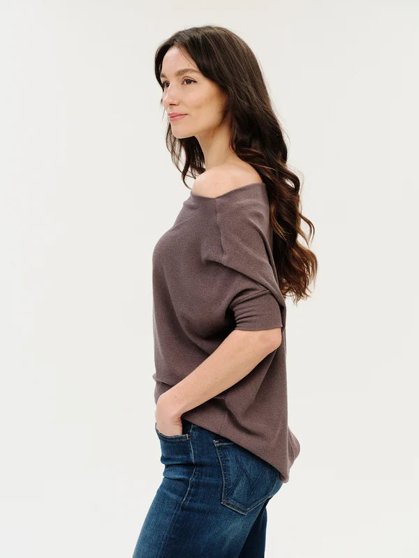 Six / Fifty Short Sleeve Anywhere Top - Eggplant