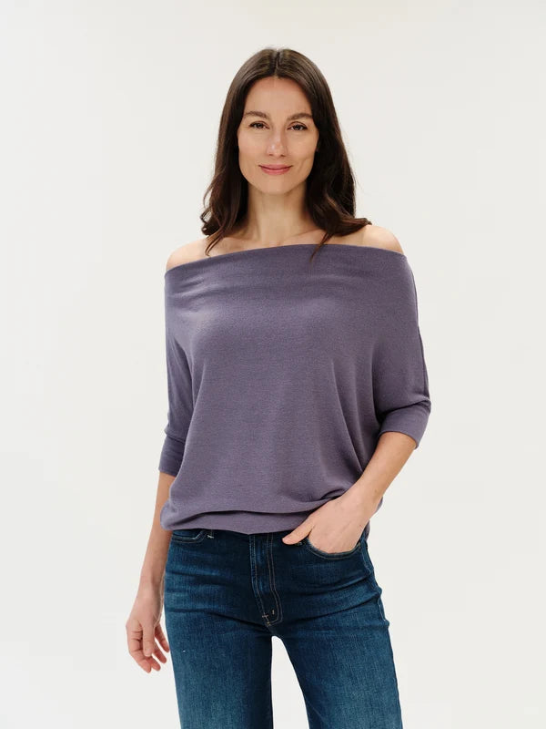 Six / Fifty Short Sleeve Anywhere Top - Dark Lavender