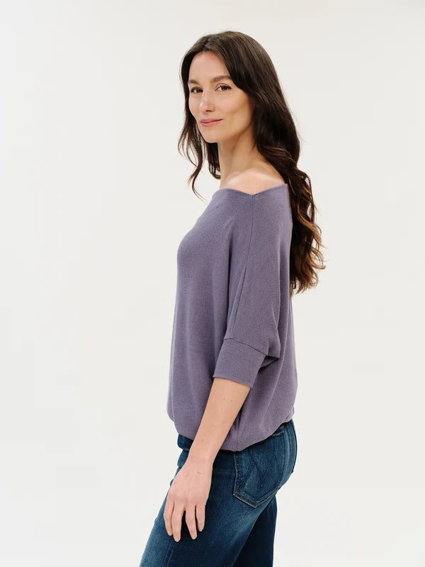 Six / Fifty Short Sleeve Anywhere Top - Dark Lavender