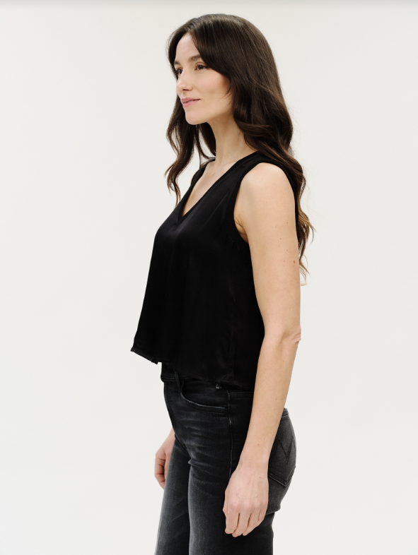 Six / Fifty Rossa Black Satin Tank